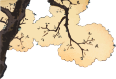 Free ukiyo-e item of Sakura (for the upper left corner)