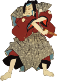 Free ukiyo-e item of Kumadori man rolling his arms