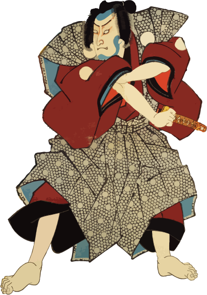 Free ukiyo-e item of Kumadori man rolling his arms