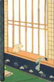 Free ukiyo-e item of Cat looking out the window