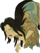 女幽霊の浮世絵イラスト素材