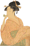 Free ukiyo-e item of Woman blowing hoppin