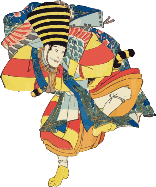 Free ukiyo-e item of A man dancing