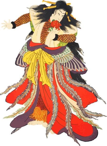 Free ukiyo-e item of A magician in a flashy costume