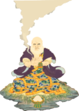 召喚術中の奇術師の錦絵素材
