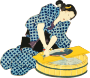 Free ukiyo-e item of Female handling fish