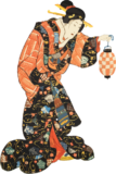 Free ukiyo-e item of Female with festival lanterns