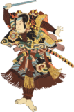 Free ukiyo-e item of A flashy man swinging a stick