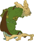 Free ukiyo-e item of An old man who regrets violently