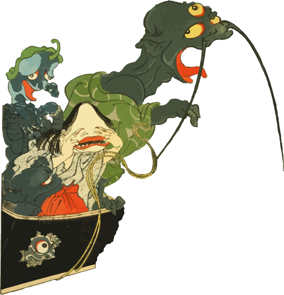 Free ukiyo-e item of Youkai who jumped out of the spell