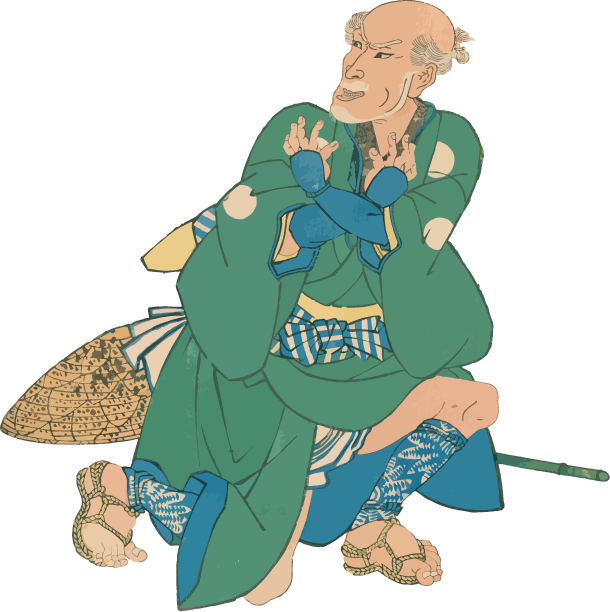 Free Ukiyo-e  item of Grandfather in a makeover pose