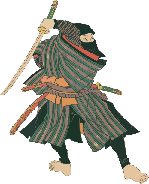 Free Ukiyo-e  item of Ninja wielding a sword