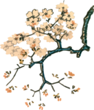 桜の枝の浮世絵カラー素材