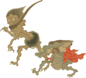 Freebie PNG –  Two running youkai