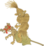 Freebie PNG –  Tsukumogami of Zaru riding a horse