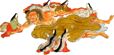 美女たちに世話をさせる鬼の浮世絵ダウンロード素材