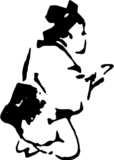 Free Japanese resource of Back view of a woman talking to a man