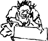 Free Japanese resource of Demon holding a sign