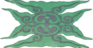 ふにゃっとした雲の模様の錦絵素材