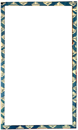 青地に白三角の名刺サイズフレームの浮世絵イラスト素材 Ukiyoe Stock