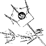 江戸の手持ち花火のモノクロカット素材