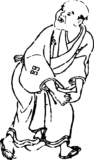 Free Japanese illustration of  a man asking for an order