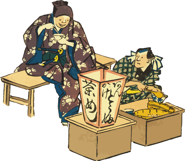 Free creative resources of  Edo merchant: selling rice with tea