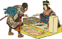 Free creative resources of  An Edo-style merchant selling marbling