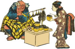 Free creative resources of  Edo merchant: ink brush seller