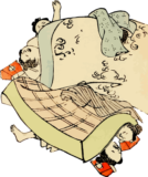 みんなでごろ寝のゆる画素材