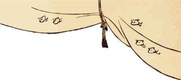 くくられた千鳥模様の幕のゆる画素材