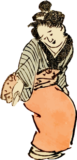 盃を返す女性のゆる画素材