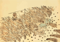 江戸の稲作風景のゆる画素材5