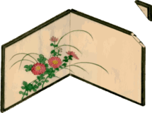 切れる屏風の歌舞伎小道具素材