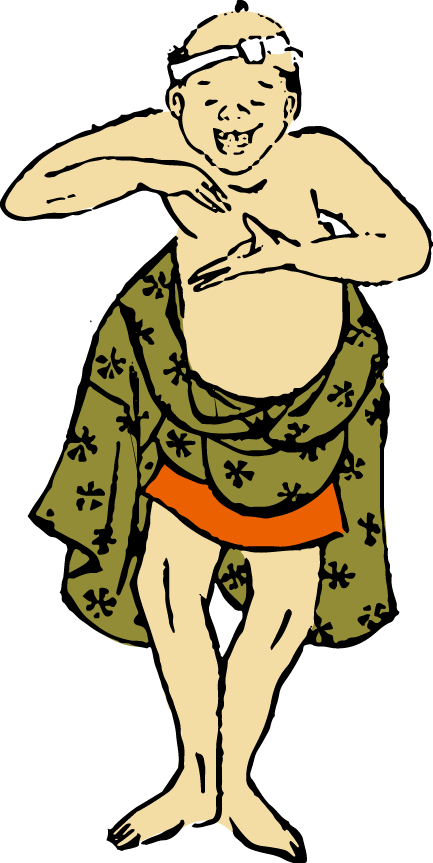 踊る鉢巻き褌の男性 着色ver 8の浮世絵ダウンロード素材 Ukiyoe Stock