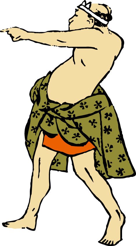 踊る男の浮世絵イラスト素材28 着色ver Ukiyoe Stock